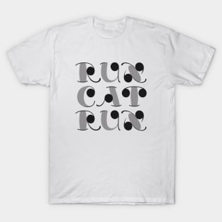 RunCatRun visual noise font in grey T-Shirt